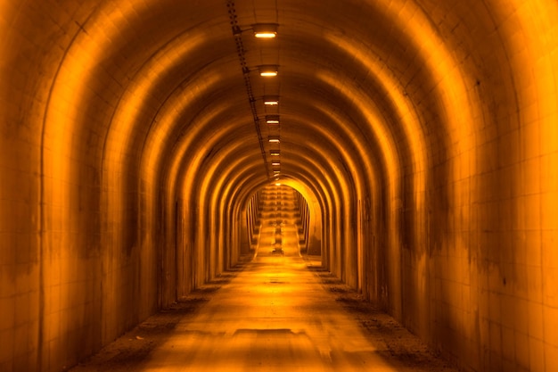 Illuminated corridor of building