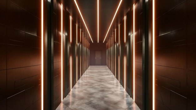 照らされた廊下のインテリアデザイン