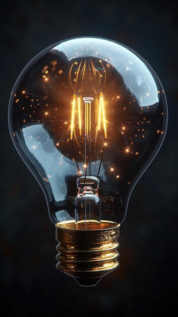 Освещенная лампочка Эдисона среди сверкающих огней