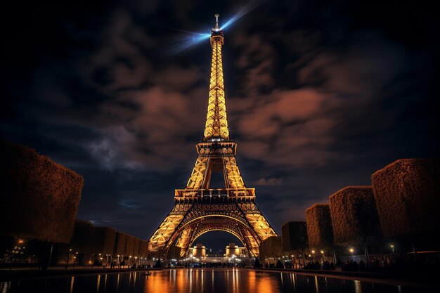 Illuminated Eiffel Tower A Dreamy Nighttime View in AR 32