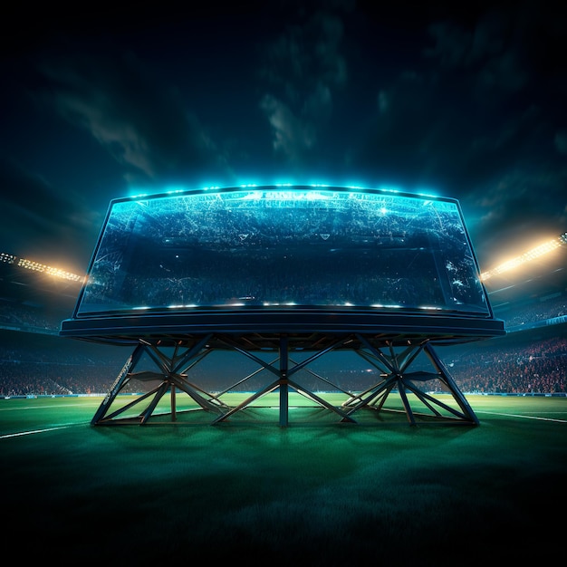 Illuminated Football Field Scoreboard Spotlights