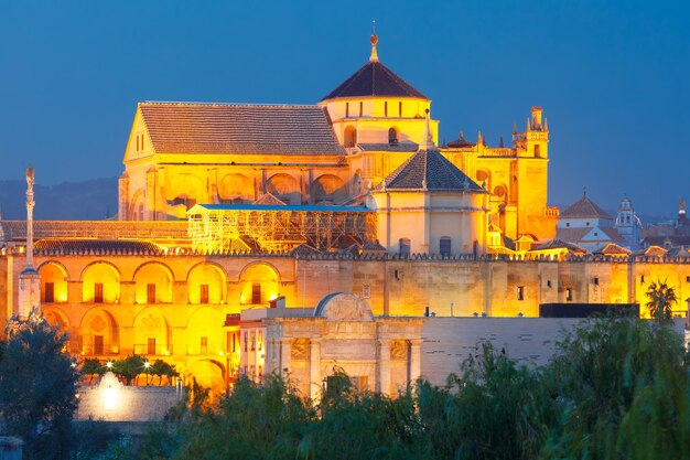 Illuminated Great Mosque Mezquita Cordoba Spain