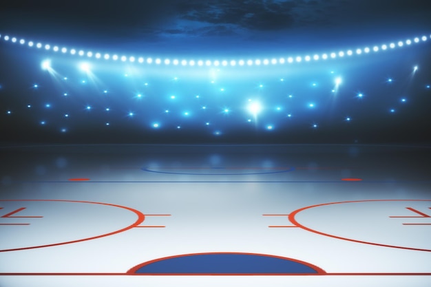 Illuminated hockey field background