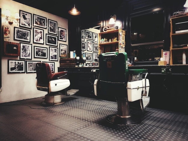illuminated lamp in salon