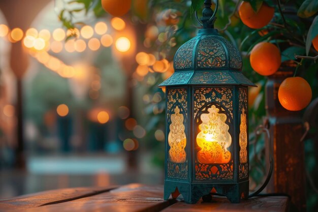 Illuminated Lanterns Against a Serene Background