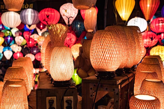 Photo illuminated lanterns in store for sale