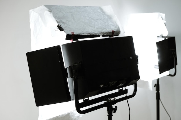 Photo illuminated lighting equipment in studio