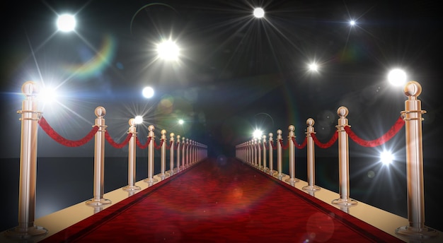 Photo illuminated lights at red carpet event