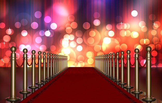 Illuminated lights at red carpet event