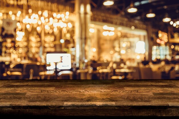 Illuminated lights on table at restaurant