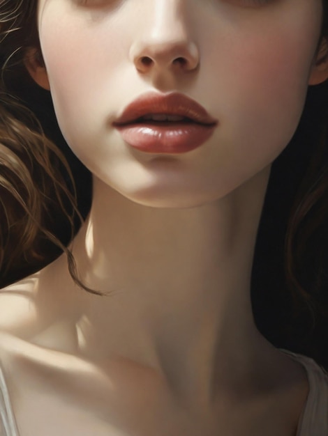 Illuminated Lips and Skin AI Generated