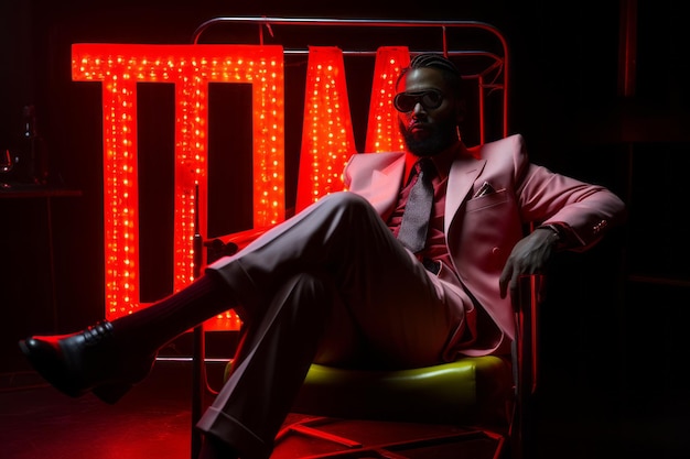 The illuminated man a captivating sight in his neon suit enthralling 'the word'
