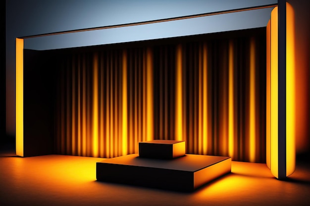 Illuminated podium for the show award ceremony Digital art