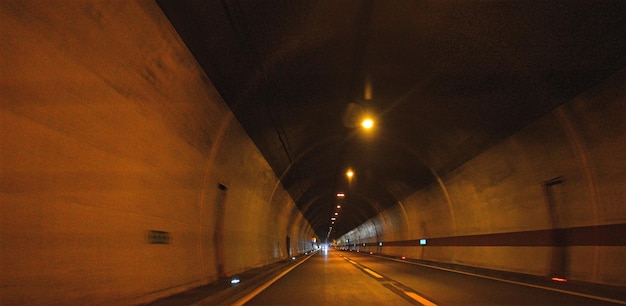 illuminated road tunnel