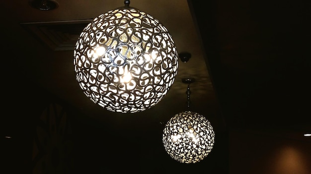 Photo illuminated spherical pendant lights