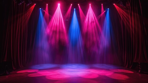 Illuminated stage with spotlight perfect for opera performance Theatrical magic unfolds