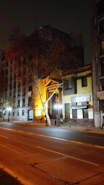 Illuminated street light at night