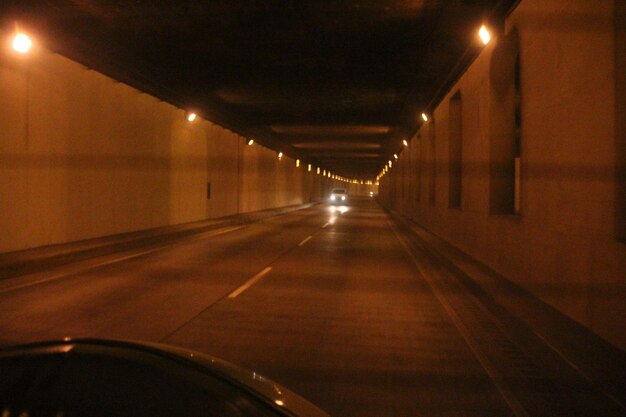 Illuminated street lights at night