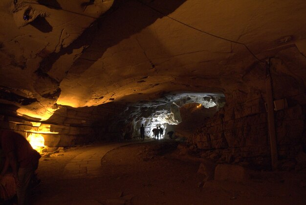 Illuminated tunnel belum caves