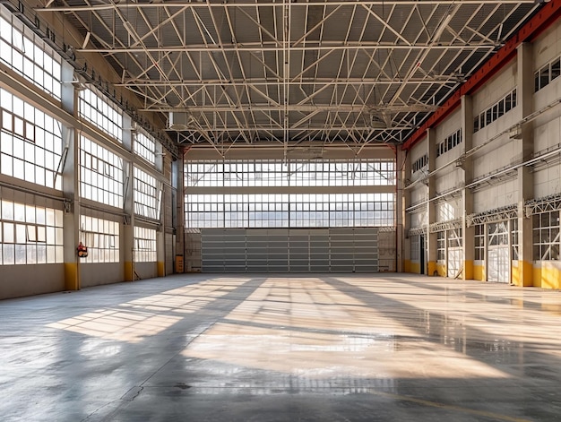 Illuminated Warehouse with Large Windows