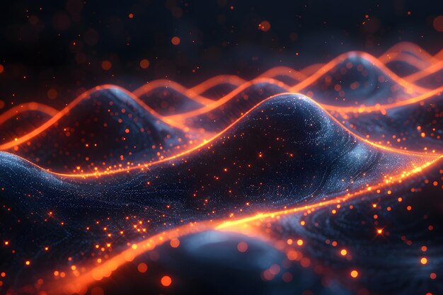 Illuminated Wave of Light Generative AI