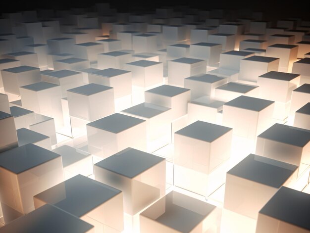 Illuminated White Blocks in a Pattern Generative AI