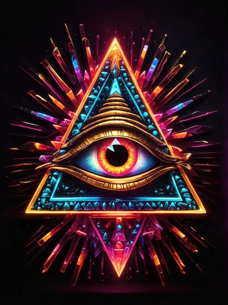 Foto illuminazione del logo degli illuminati