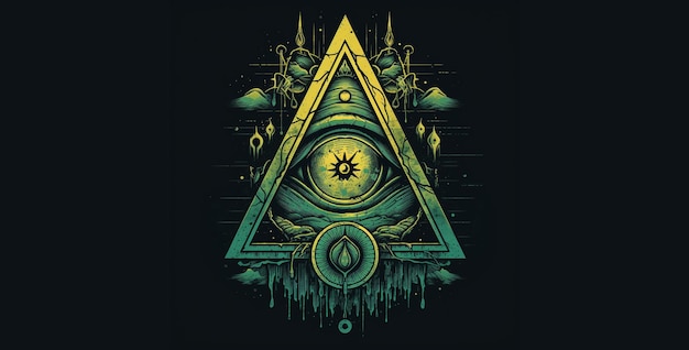 Illuminati テーマのTシャツデザイン ウォールペーパー ゲネレーティブ AI