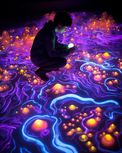 Изучение загадочного мира флуоресцентной песчаной живописи
