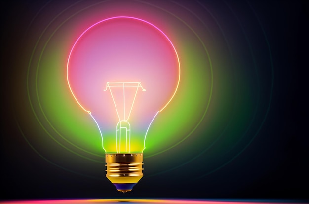 Illuminating Creativity Pastel Lightbulbs in Neon Glow