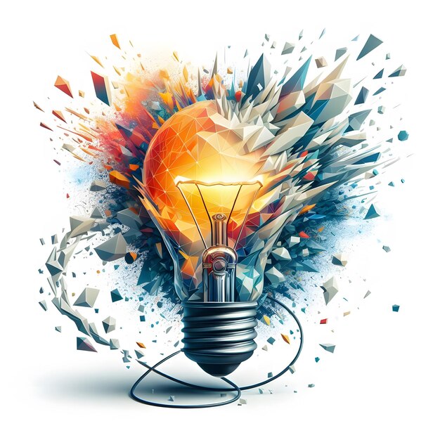 Illuminating Creativity Vibrant Light Bulb Concept for Innovation Microstock Image