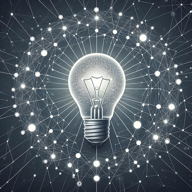 Illuminating Creativity Vibrant Light Bulb Concept for Innovation Microstock Image