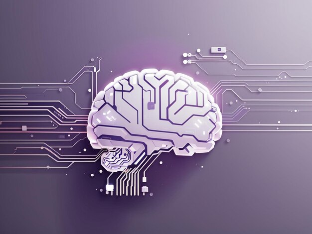 Photo illuminating the mind glowing brain and circuit board background stock image