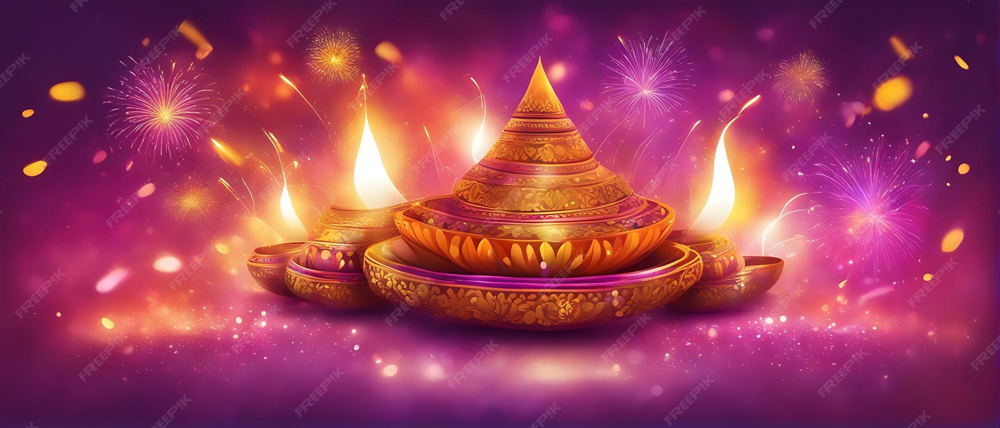 Premium AI Image Illuminating Navratri and Diwali with Vibrant Floral