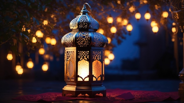 伝統と祝祭の輝きを受け入れるライトアップされたラマダン