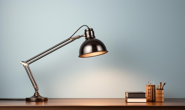 Photo illuminating simplicity desk lamp on a pristine white background