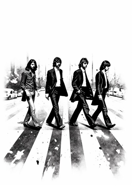 Illusie de foto van Abbey Road Albumfoto vier Beatles-zangerband