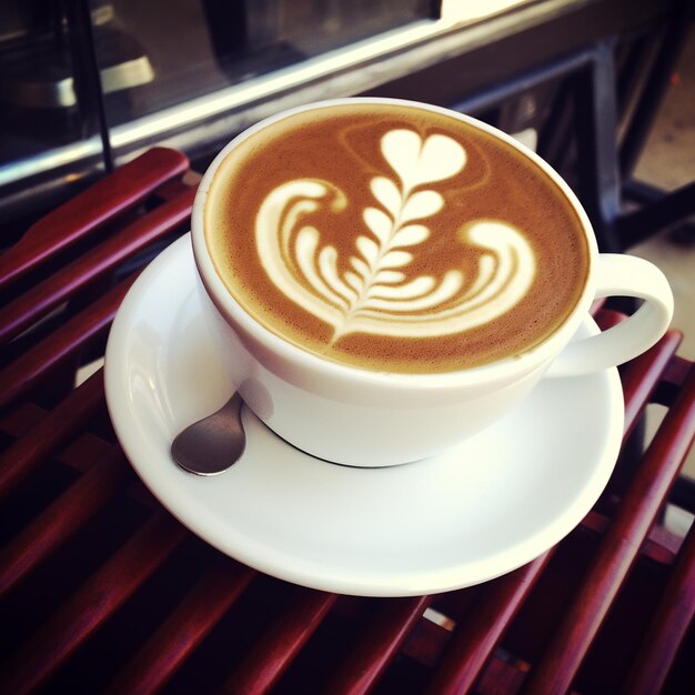 Photo illusionary guitar latte art