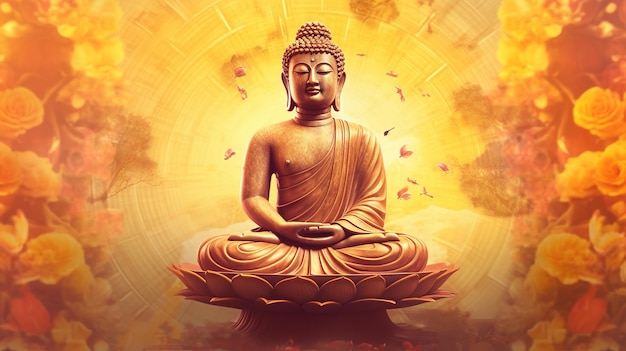 Premium AI Image | Illustation for happy vesak day buddha images ...