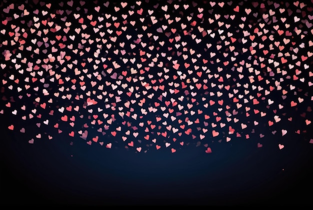 Photo illustrate a captivating scene with hearts flying in the air against a dark background