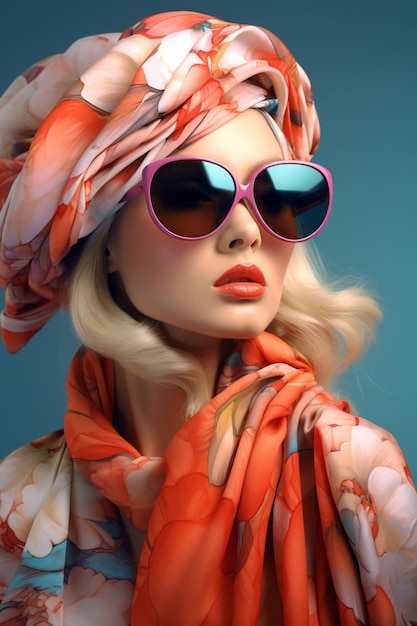 Illustrate a collection of 3D spring fashion accessories