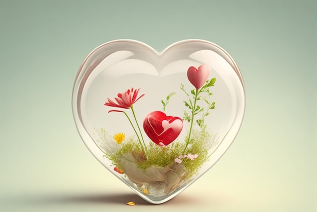 Photo illustrate a delightful picture of a diminutive heart with a transparent backdrop for versatility