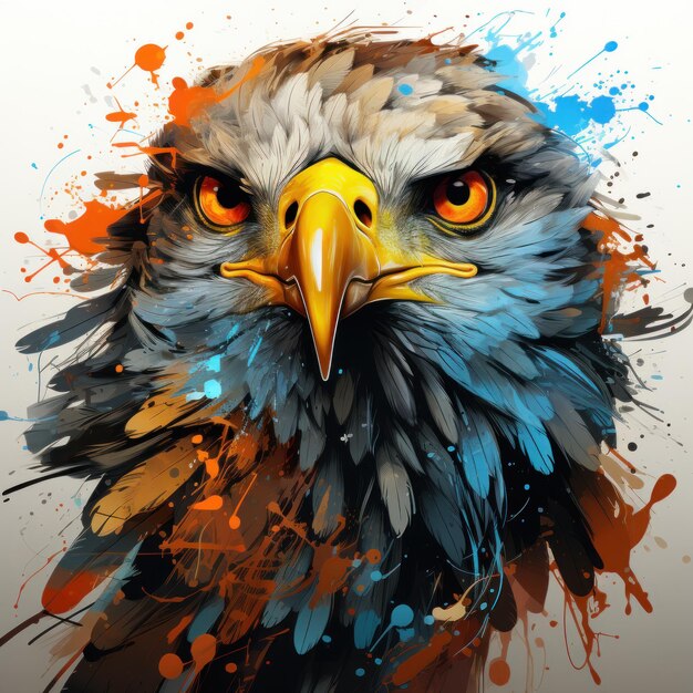 Illustrate an expressive eagle