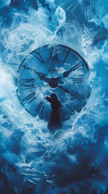 Photo an illustrate high quality time travel machine with artistic interpretation of a clock