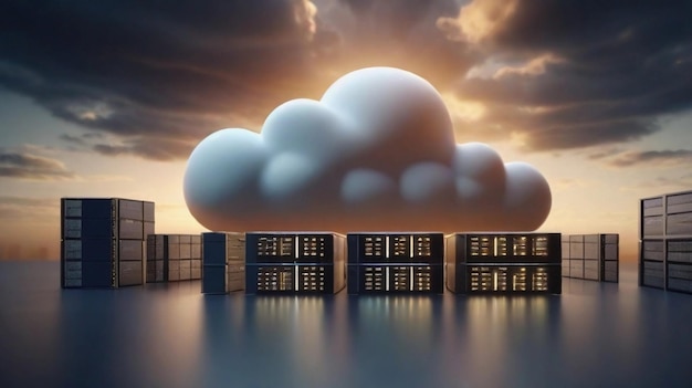 Illustrate the infrastructure of cloud computing with symbolic clouds