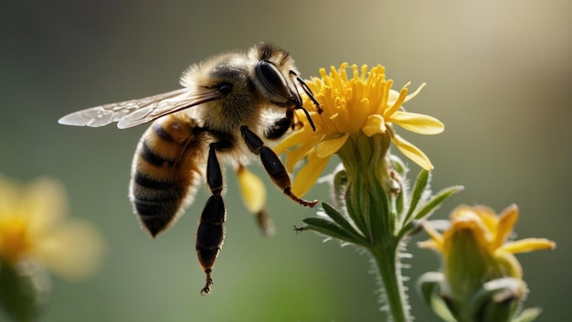 Проиллюстрируйте взаимоотношение между пчелой и цветущим цветом