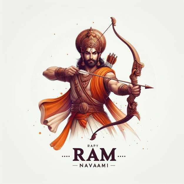 illustrate of Ram Navami day with arrow and bow vector