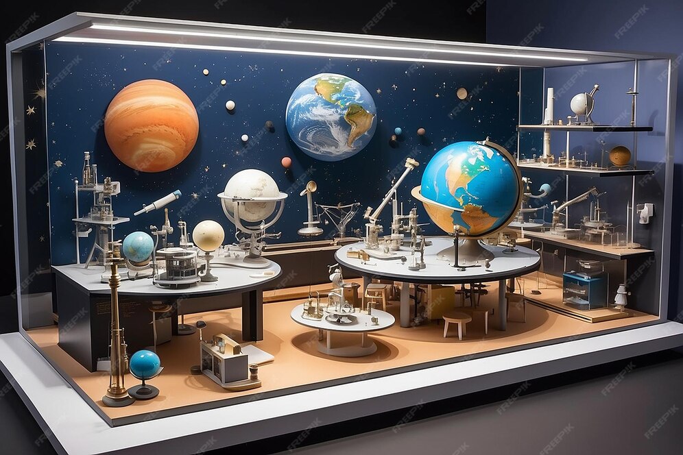 Premium Photo | Illustrate a section of the lab dedicated to astronomy ...
