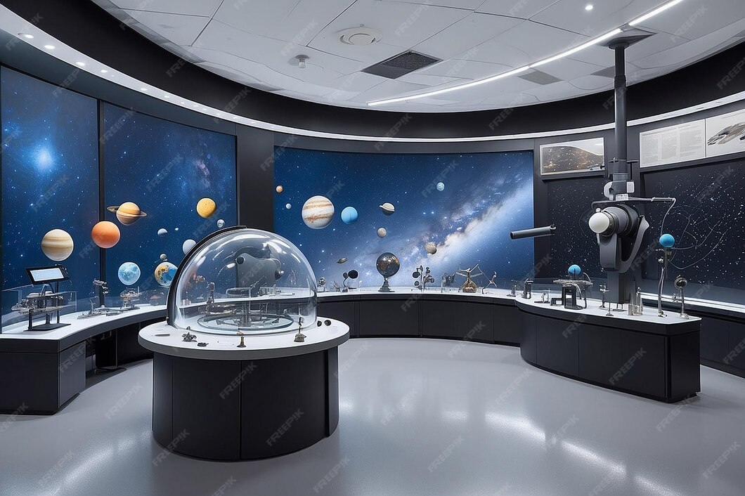 Premium Photo | Illustrate a section of the lab dedicated to astronomy ...