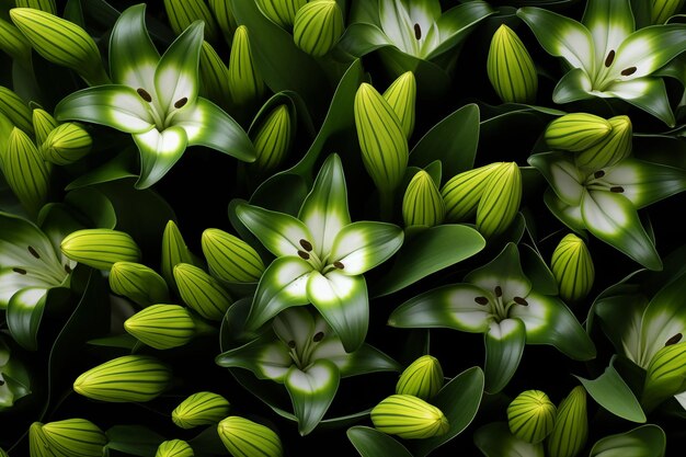 Photo illustrated background of lily buds